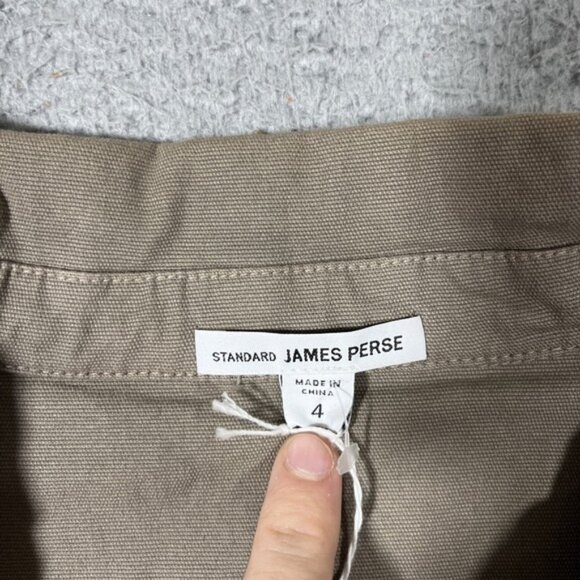 NWT JAMES PERSE Women Sz 4 Green Cotton Cropped Skinny Moto Zip Jacket $325 - Picture 3 of 10